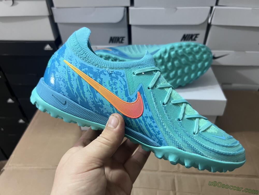 Nike Phantom Luna Elite TF Artificial Turf Soccer Shoes - Jade/Orange/Yellow