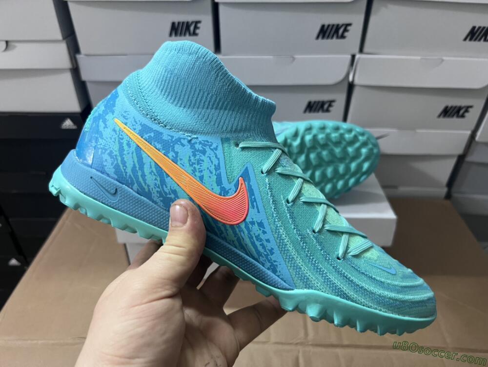 Nike Phantom Luna Elite NU TF Artificial Turf Soccer Shoes - Green/Pink/Orange