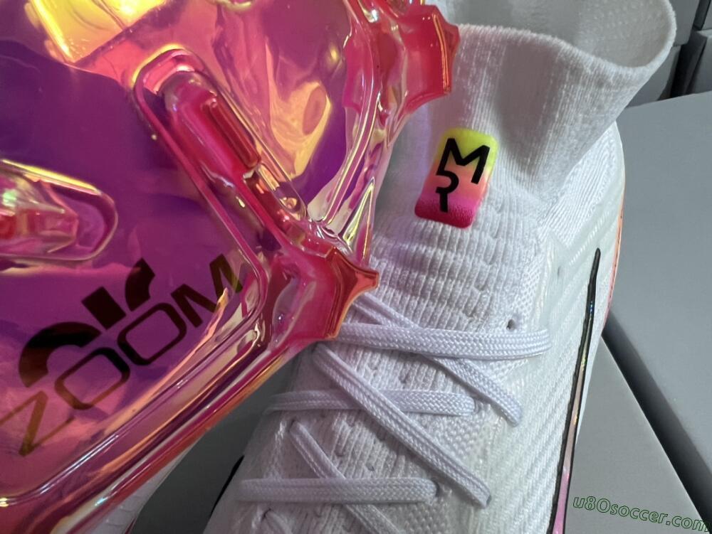 Nike Air Zoom Mercurial Superfly 9 Elite FG Firm Ground Soccer Cleats - White/Pink/Black/Yellow/Gold