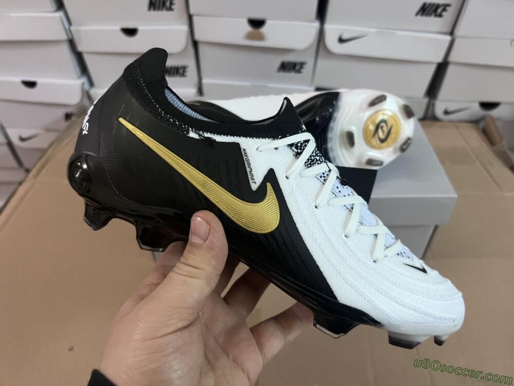 Nike Phantom Luna Elite Low FG Firm Ground Soccer Cleats - White/Black/Gold