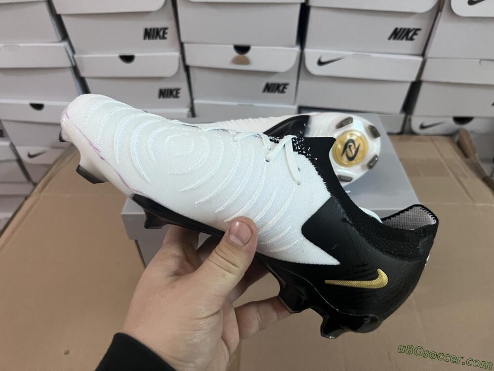 Nike Phantom Luna Elite Low FG Firm Ground Soccer Cleats - White/Black/Gold