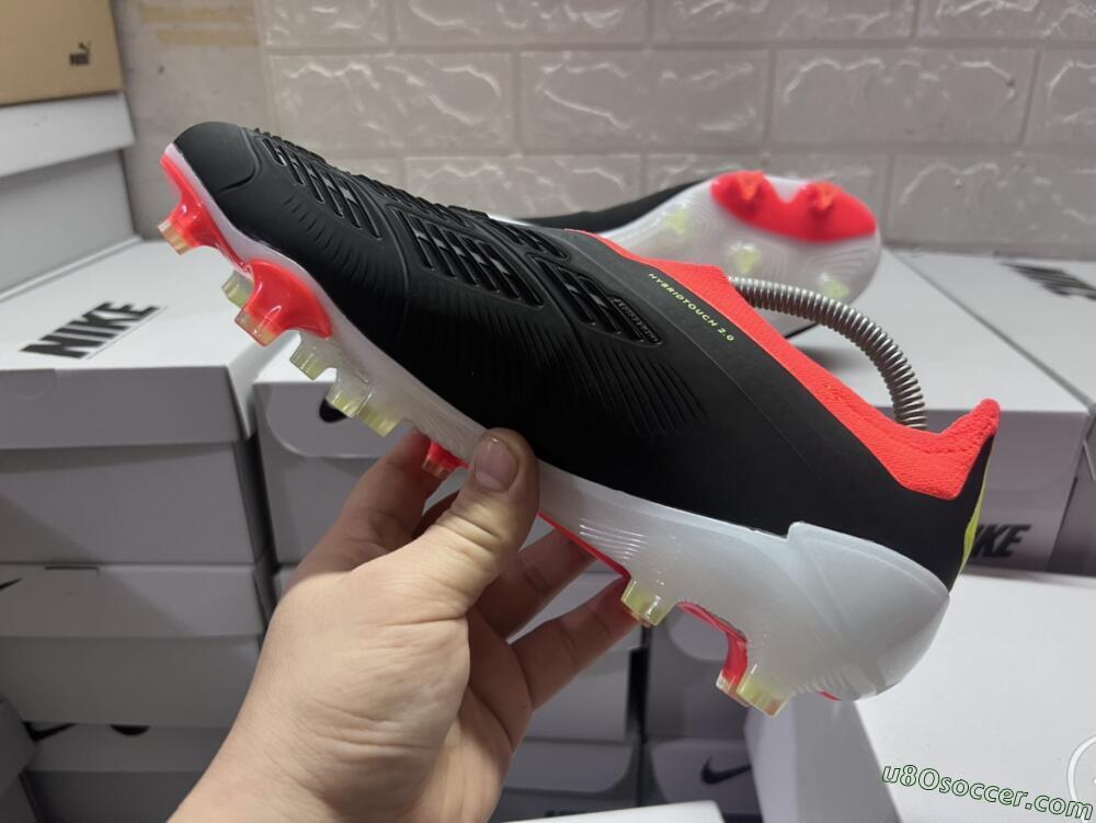 Adidas Predator Elite Laceless FG Firm Ground Soccer Cleats - Black/White/Red