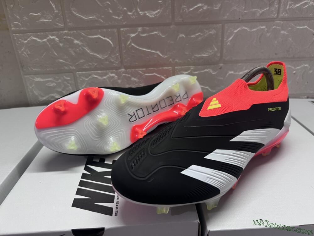 Adidas Predator Elite Laceless FG Firm Ground Soccer Cleats - Black/White/Red