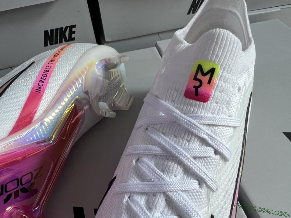 Nike Air Zoom Mercurial Vapor 15 Elite FG Firm Ground Soccer Cleats - White/Pink/Black/Yellow