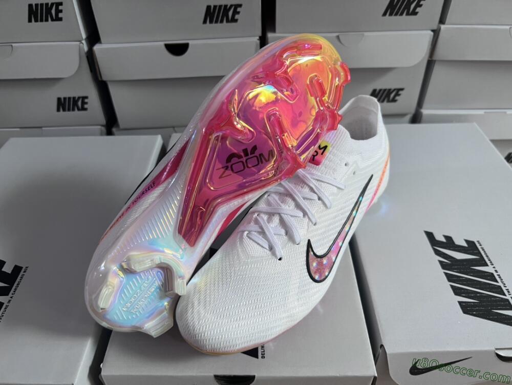 Nike Air Zoom Mercurial Vapor 15 Elite FG Firm Ground Soccer Cleats - White/Pink/Black/Yellow