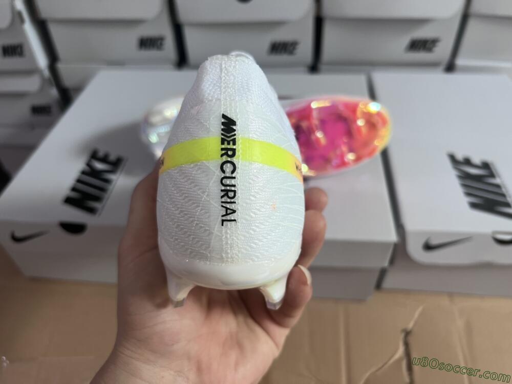 Nike Air Zoom Mercurial Vapor 15 Elite FG Firm Ground Soccer Cleats - White/Pink/Black/Yellow