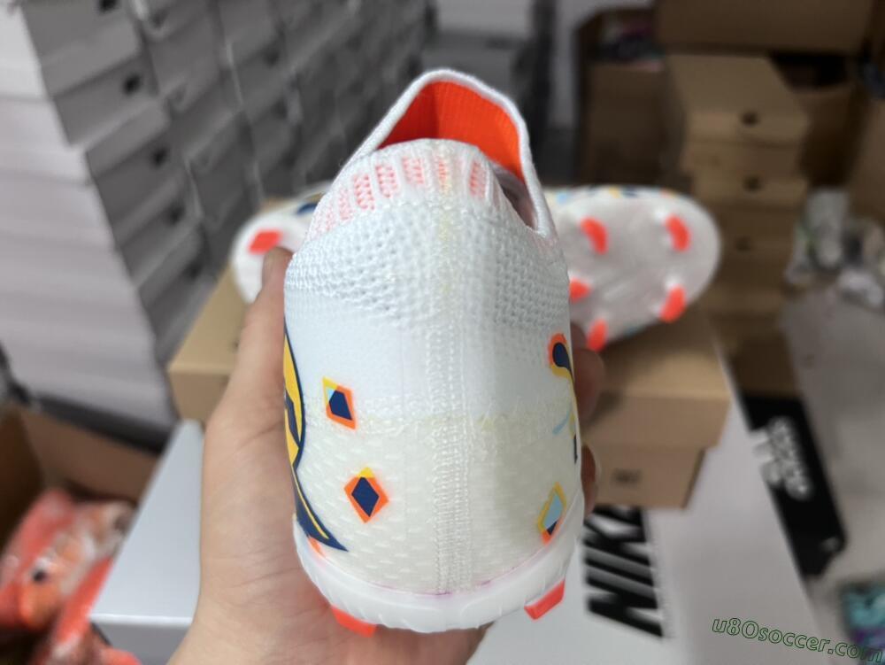 Puma Future FG Firm Ground Soccer Cleats - White/Red/Yellow/Blue/Pink