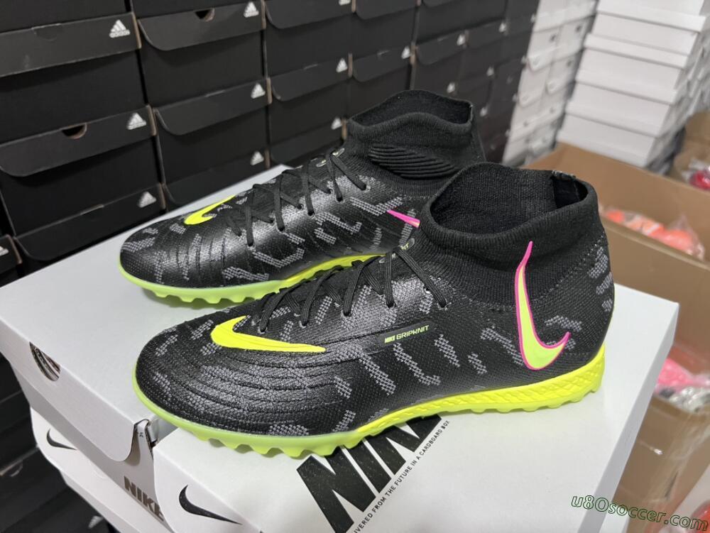 Nike Phantom Luna 2 Elite TF Artificial Turf Soccer Shoes - Black/Yellow/Pink