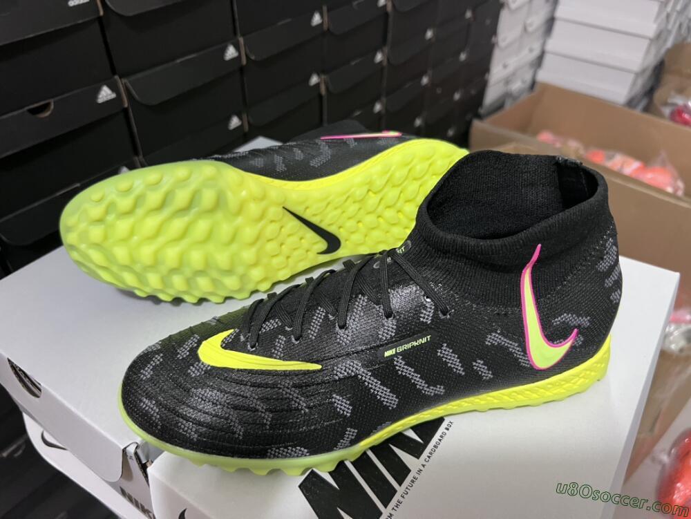 Nike Phantom Luna 2 Elite TF Artificial Turf Soccer Shoes - Black/Yellow/Pink