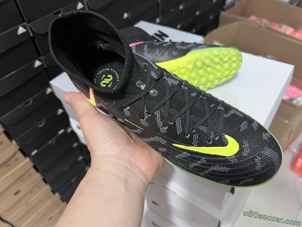 Nike Phantom Luna 2 Elite TF Artificial Turf Soccer Shoes - Black/Yellow/Pink