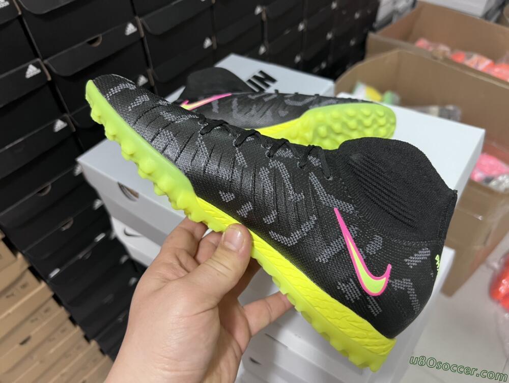 Nike Phantom Luna 2 Elite TF Artificial Turf Soccer Shoes - Black/Yellow/Pink