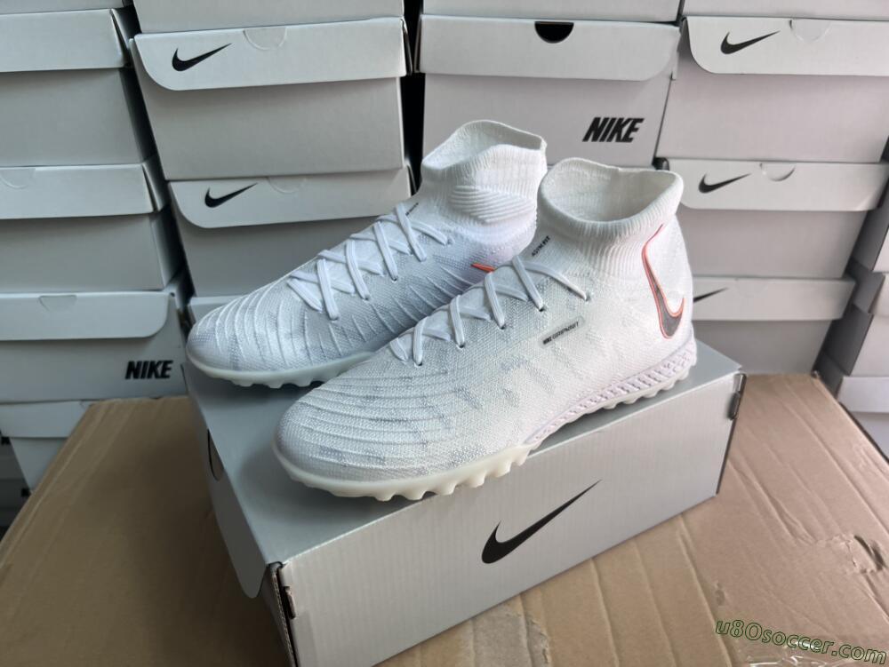 Nike Phantom Luna Elite NU TF Artificial Turf Soccer Shoes - White/Grey/Orange/Black