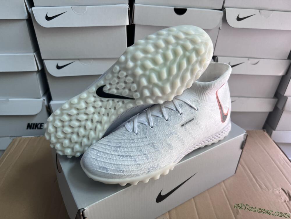 Nike Phantom Luna Elite NU TF Artificial Turf Soccer Shoes - White/Grey/Orange/Black