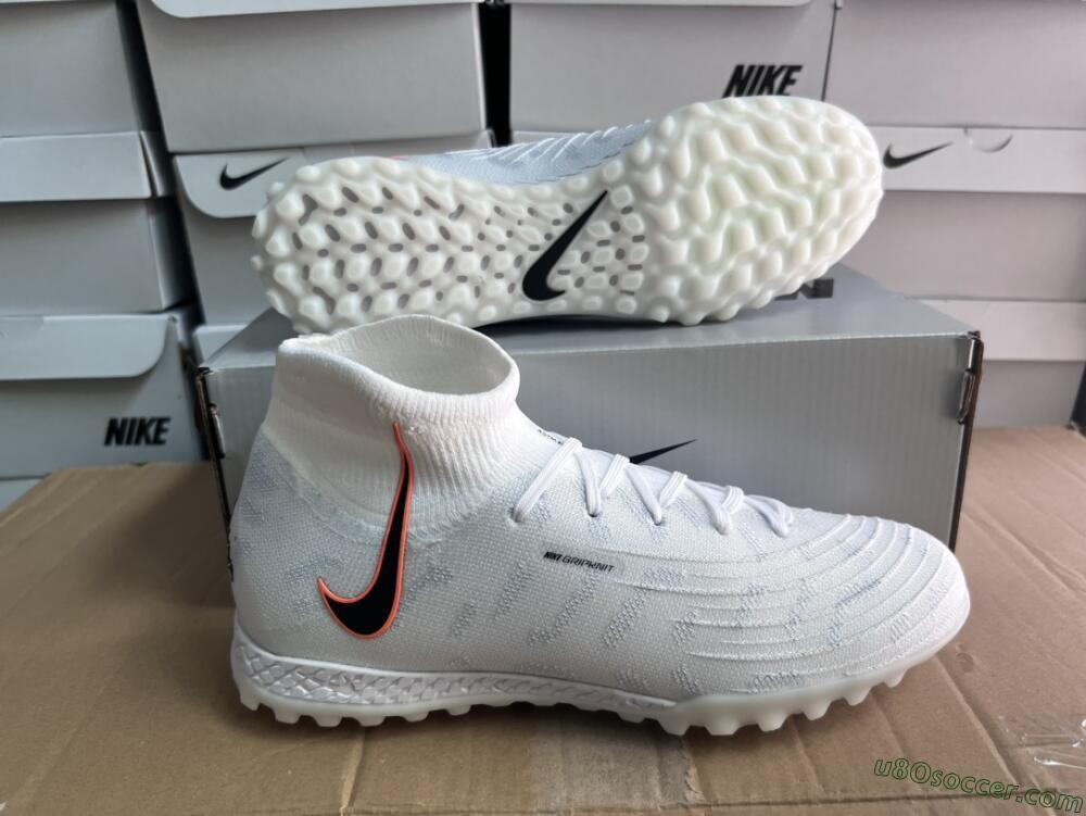 Nike Phantom Luna Elite NU TF Artificial Turf Soccer Shoes - White/Grey/Orange/Black
