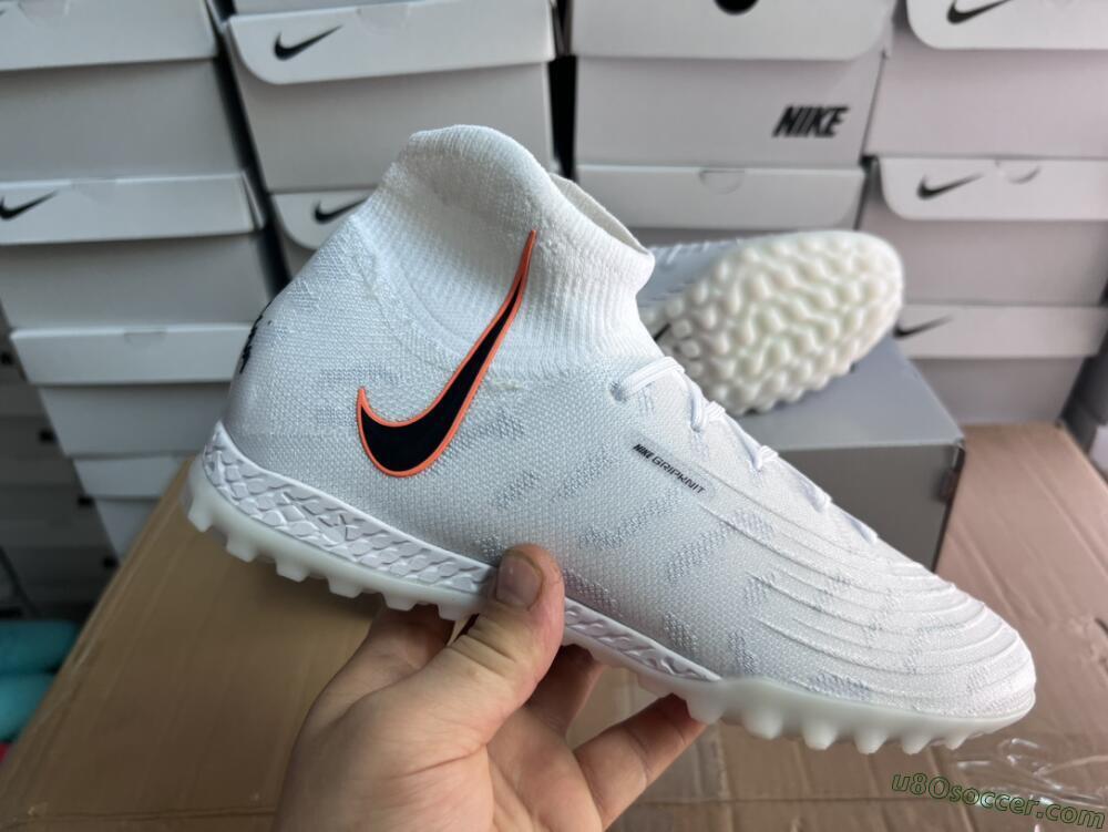 Nike Phantom Luna Elite NU TF Artificial Turf Soccer Shoes - White/Grey/Orange/Black