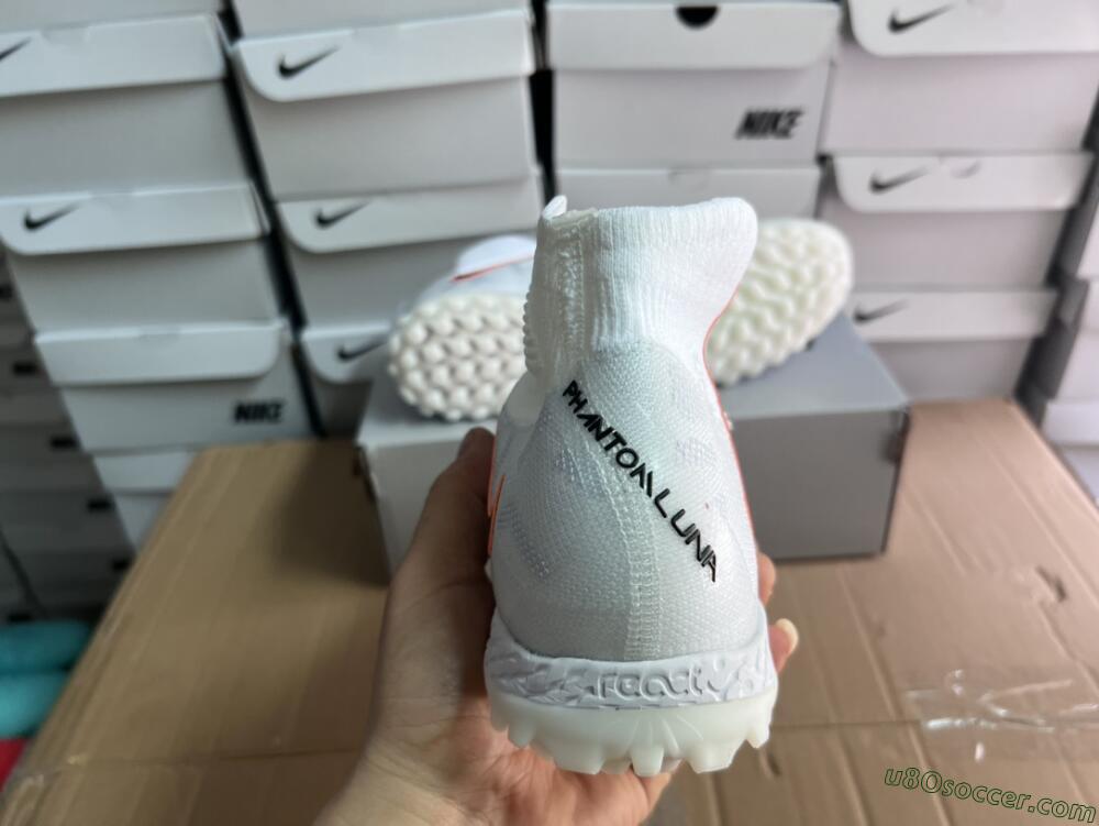 Nike Phantom Luna Elite NU TF Artificial Turf Soccer Shoes - White/Grey/Orange/Black