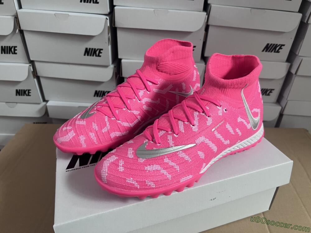 Nike Phantom Luna 2 Elite TF Artificial Turf Soccer Shoes - Pink/Silver/White