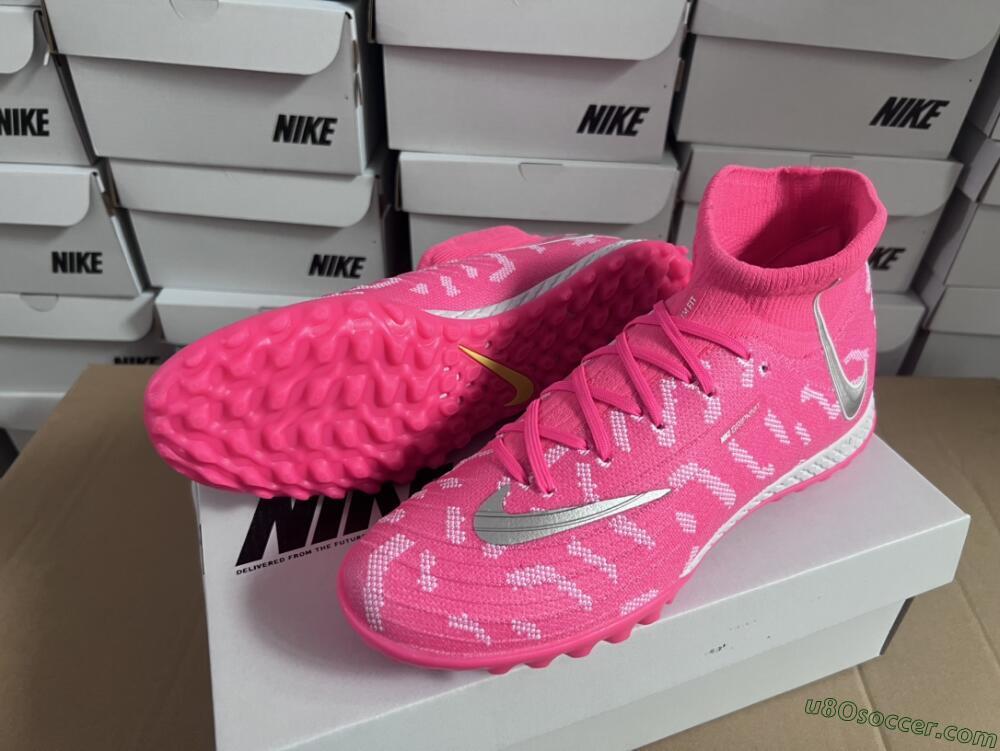 Nike Phantom Luna 2 Elite TF Artificial Turf Soccer Shoes - Pink/Silver/White