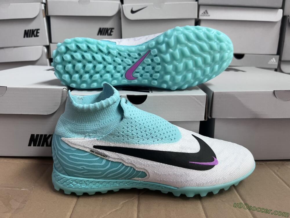 Nike Phantom GX Elite DF Link TF Artificial Turf Soccer Shoes - White/Black/Jade