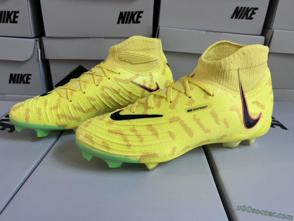 Nike Phantom Luna Elite FG Firm Ground Soccer Cleats - Yellow/Black/Pink