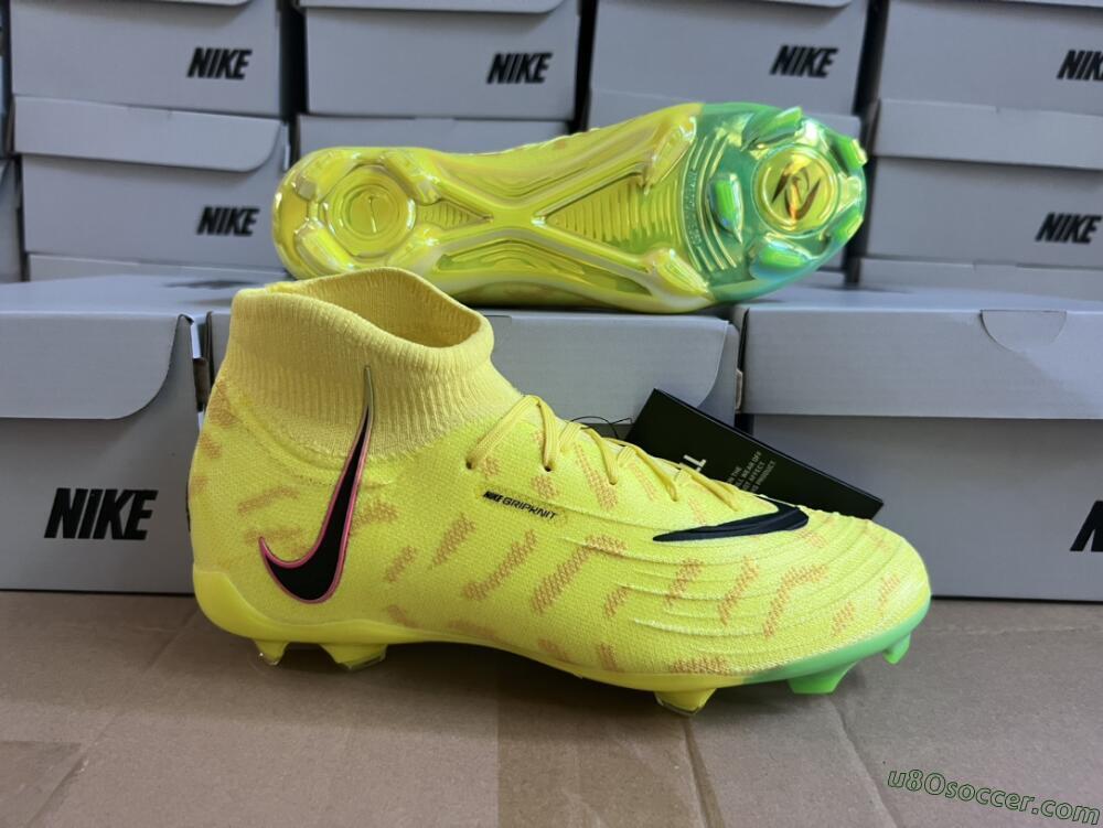 Nike Phantom Luna Elite FG Firm Ground Soccer Cleats - Yellow/Black/Pink