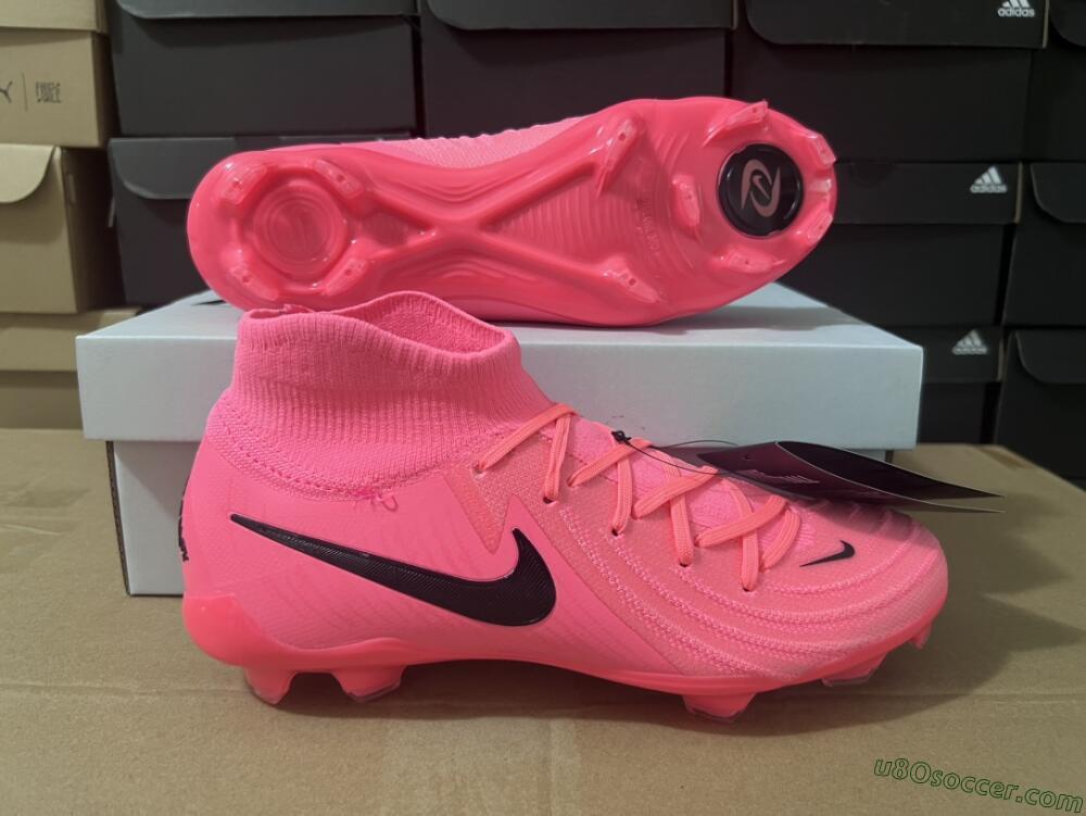 Nike Phantom Luna 2 Elite LV8 FG Firm Ground Soccer Cleats - Red/Black/Pink