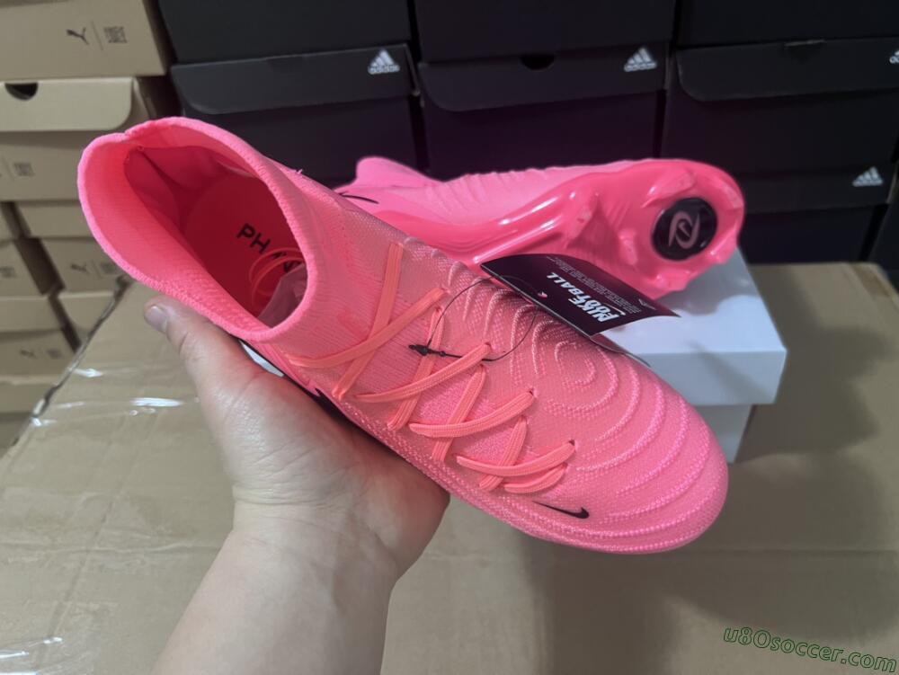 Nike Phantom Luna 2 Elite LV8 FG Firm Ground Soccer Cleats - Red/Black/Pink