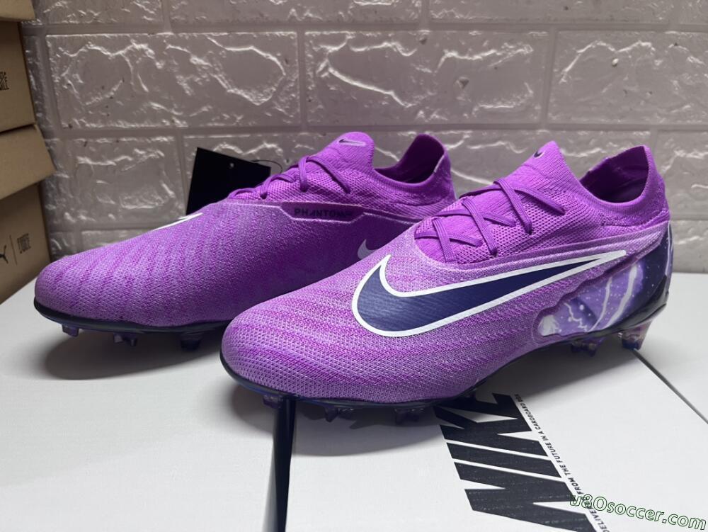 Nike Phantom GX Elite FG Firm Ground Soccer Cleats - Purple/Black/White/Gold