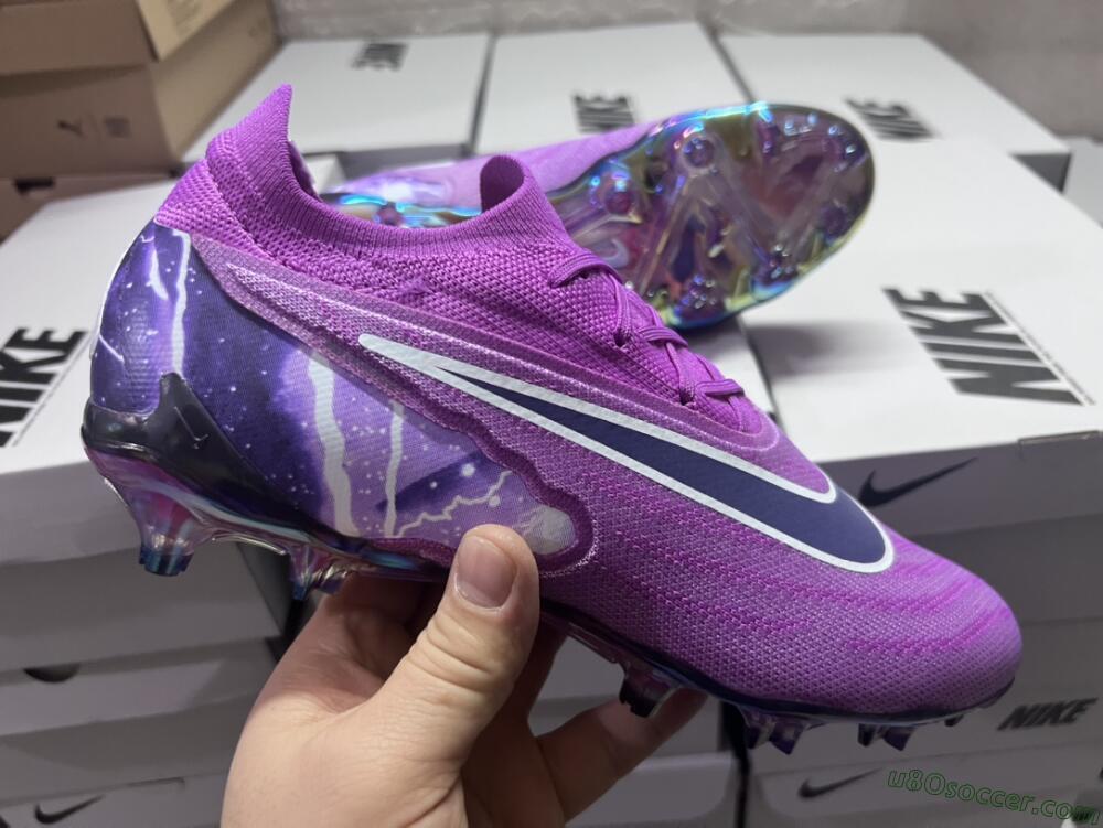 Nike Phantom GX Elite FG Firm Ground Soccer Cleats - Purple/Black/White/Gold