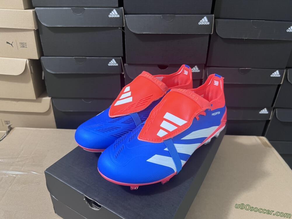 Adidas Predator Elite Foldover Tongue FG Firm Ground Soccer Cleats - Blue/White/Red