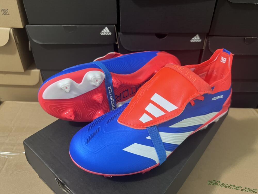 Adidas Predator Elite Foldover Tongue FG Firm Ground Soccer Cleats - Blue/White/Red