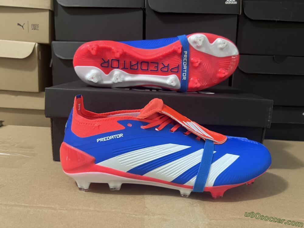 Adidas Predator Elite Foldover Tongue FG Firm Ground Soccer Cleats - Blue/White/Red