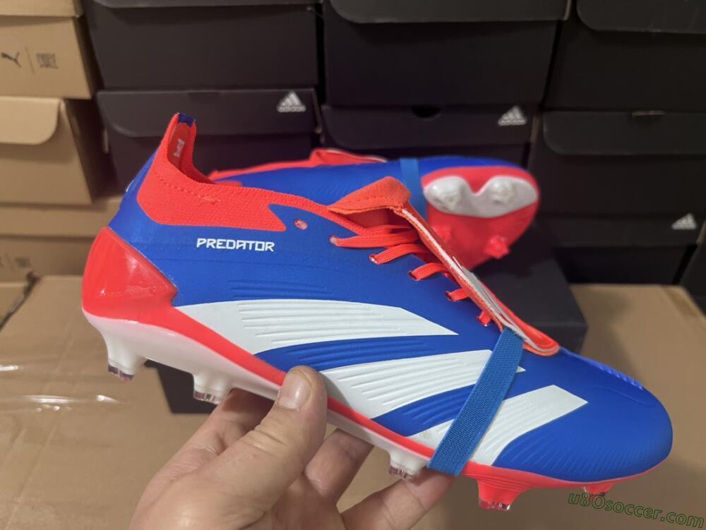 Adidas Predator Elite Foldover Tongue FG Firm Ground Soccer Cleats - Blue/White/Red