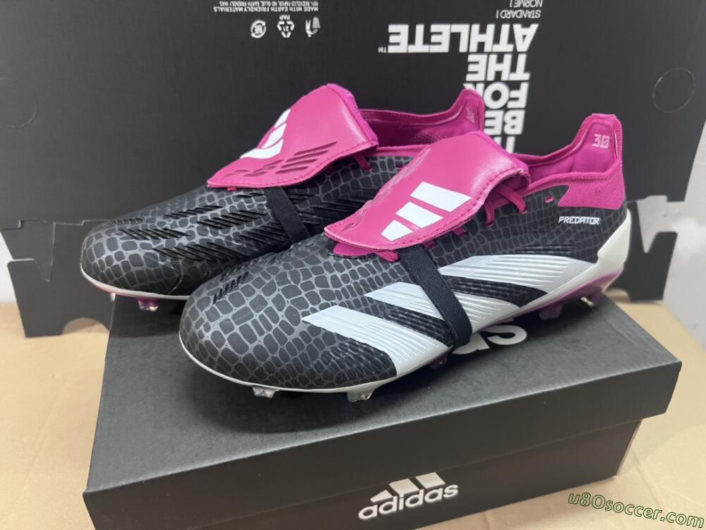 Adidas Predator Accuracy+ FG Firm Ground Soccer Cleats - Black/White/Purple