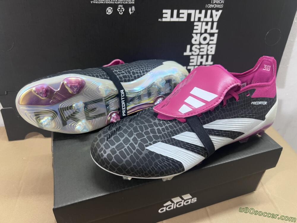 Adidas Predator Accuracy+ FG Firm Ground Soccer Cleats - Black/White/Purple