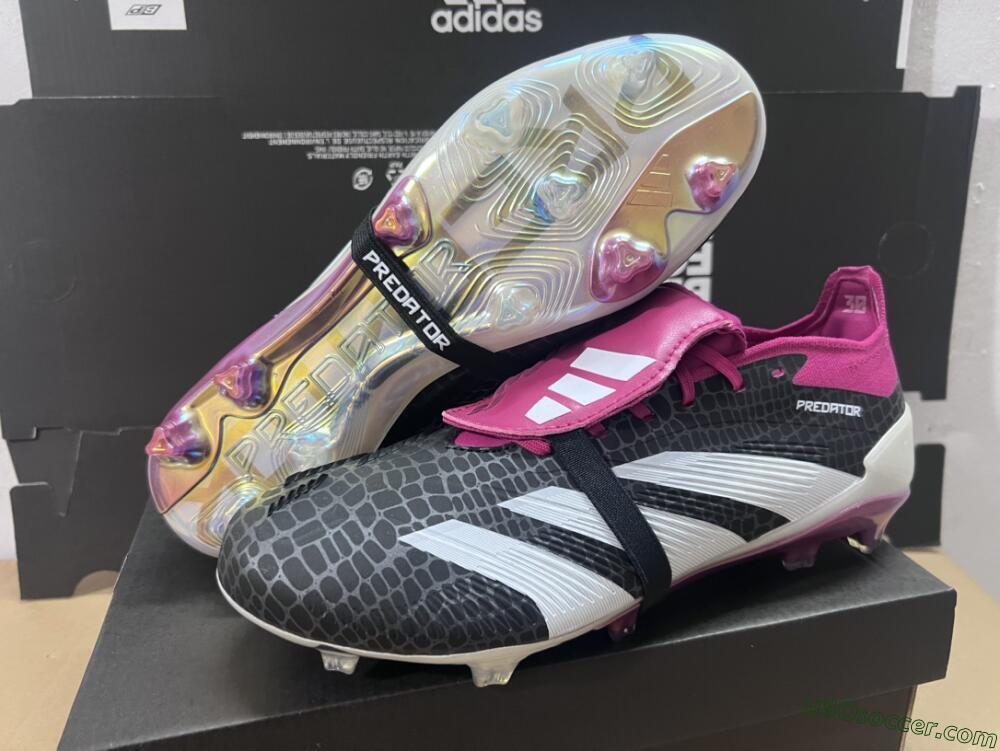 Adidas Predator Accuracy+ FG Firm Ground Soccer Cleats - Black/White/Purple