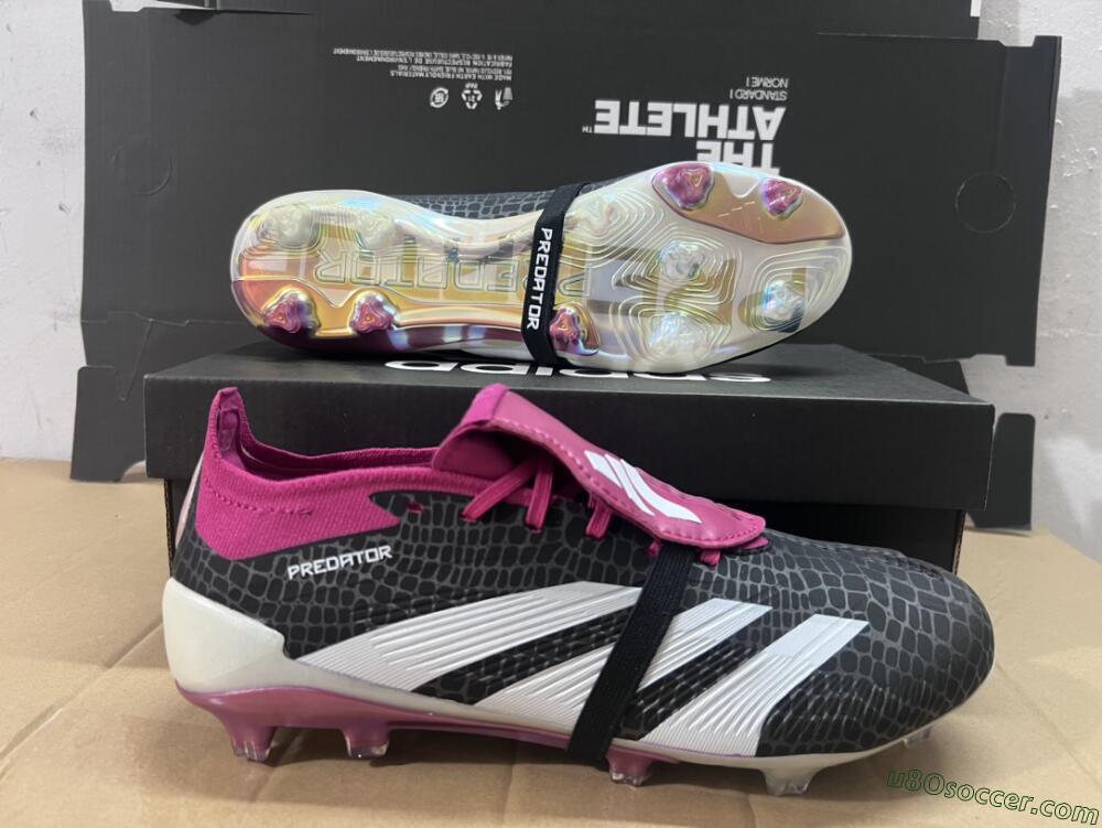 Adidas Predator Accuracy+ FG Firm Ground Soccer Cleats - Black/White/Purple