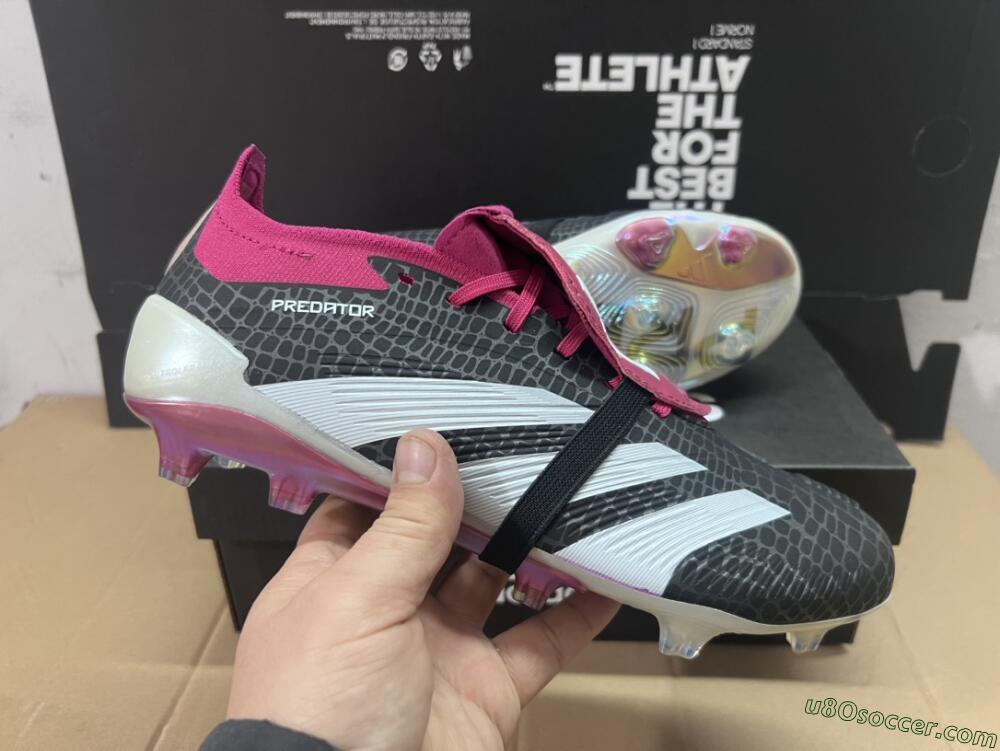 Adidas Predator Accuracy+ FG Firm Ground Soccer Cleats - Black/White/Purple