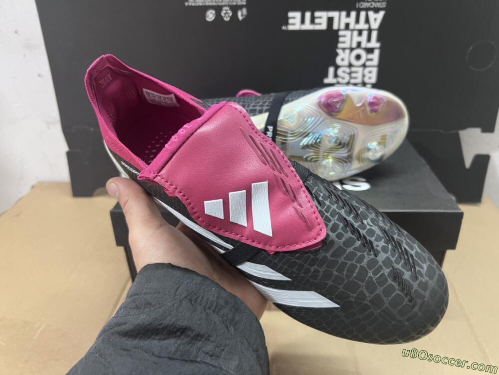 Adidas Predator Accuracy+ FG Firm Ground Soccer Cleats - Black/White/Purple