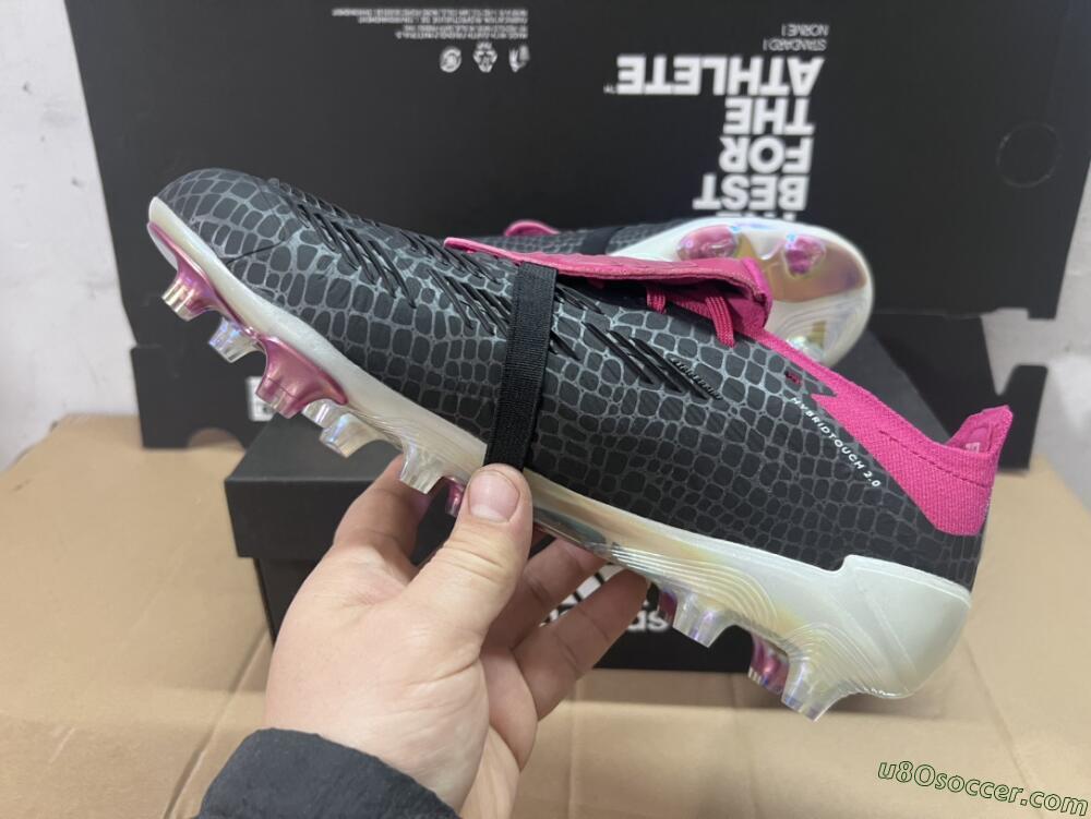 Adidas Predator Accuracy+ FG Firm Ground Soccer Cleats - Black/White/Purple