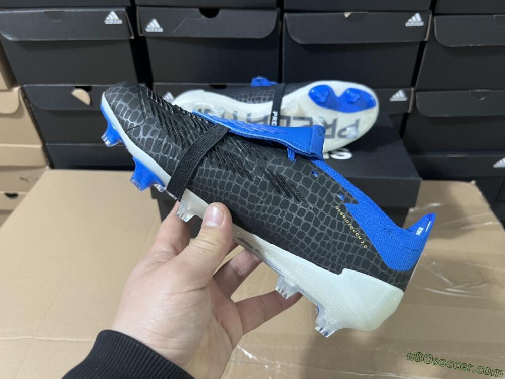 Adidas Predator Elite Foldover Tongue FG Firm Ground Soccer Cleats - Black/White/Blue