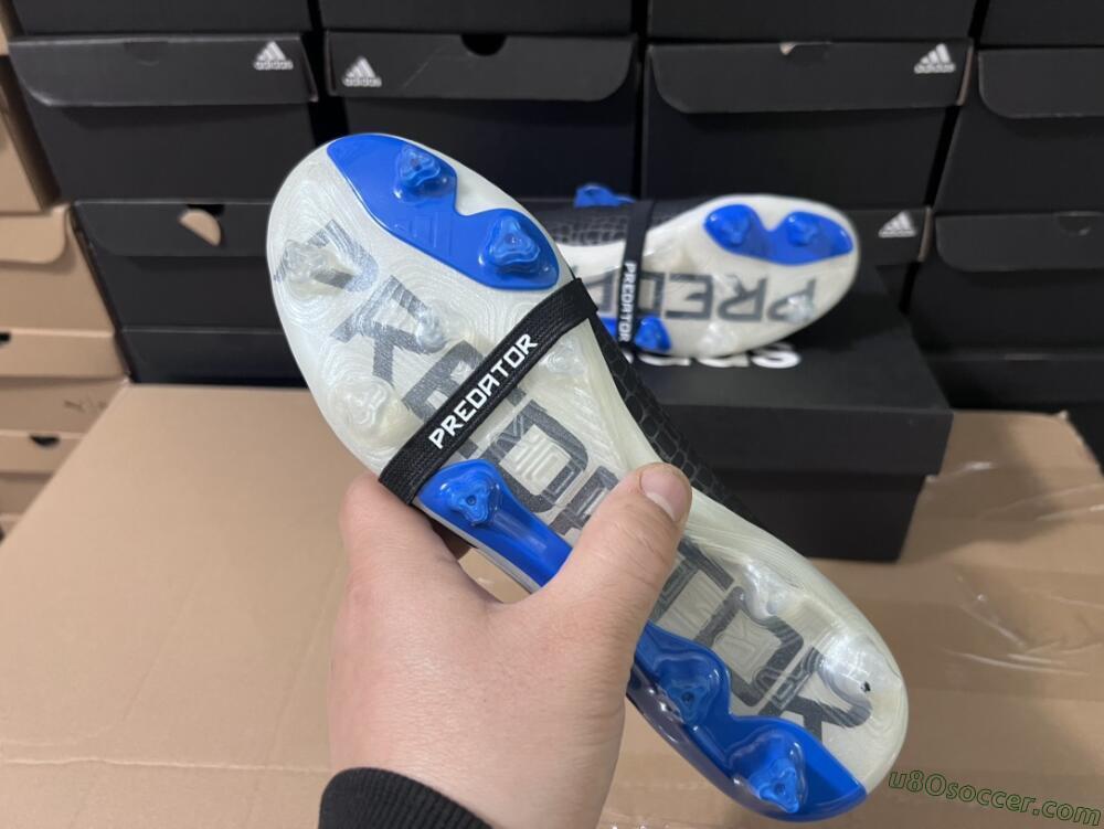 Adidas Predator Elite Foldover Tongue FG Firm Ground Soccer Cleats - Black/White/Blue