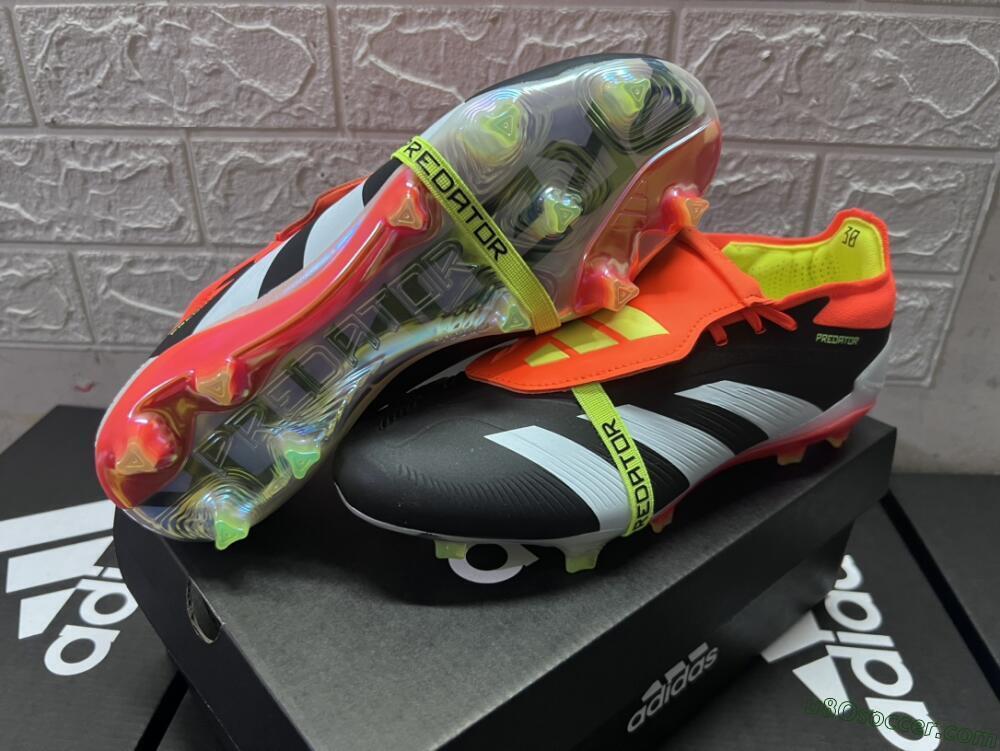 Adidas Predator Elite Foldover Tongue FG Firm Ground Soccer Cleats - White/Black/Red