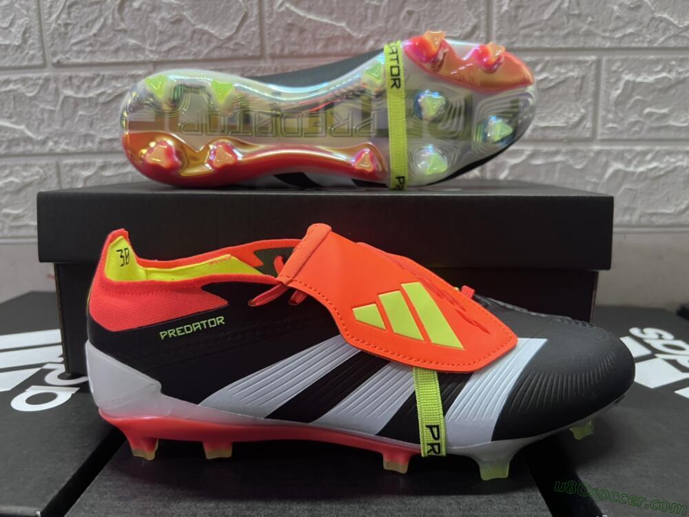 Adidas Predator Elite Foldover Tongue FG Firm Ground Soccer Cleats - White/Black/Red