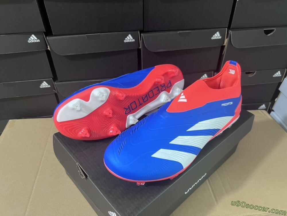 Adidas Predator Elite Laceless FG Firm Ground Soccer Cleats - Blue/White/Red