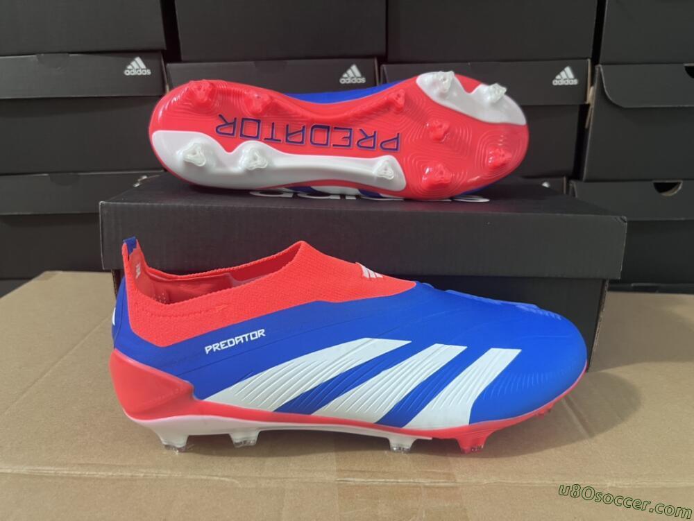 Adidas Predator Elite Laceless FG Firm Ground Soccer Cleats - Blue/White/Red