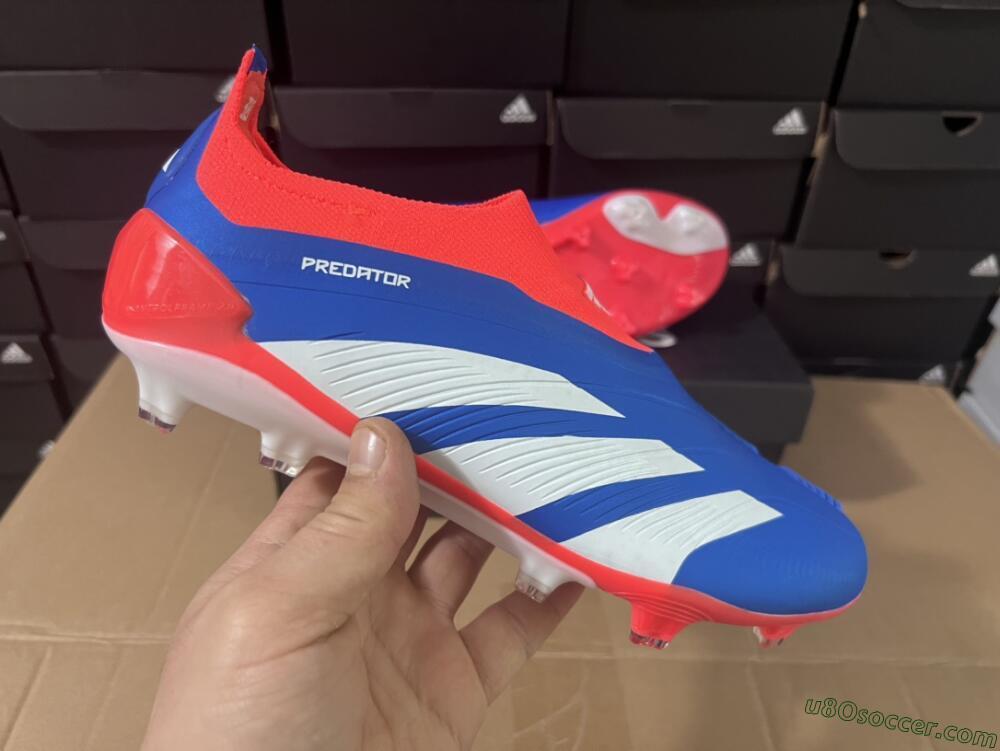 Adidas Predator Elite Laceless FG Firm Ground Soccer Cleats - Blue/White/Red