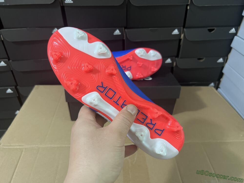 Adidas Predator Elite Laceless FG Firm Ground Soccer Cleats - Blue/White/Red