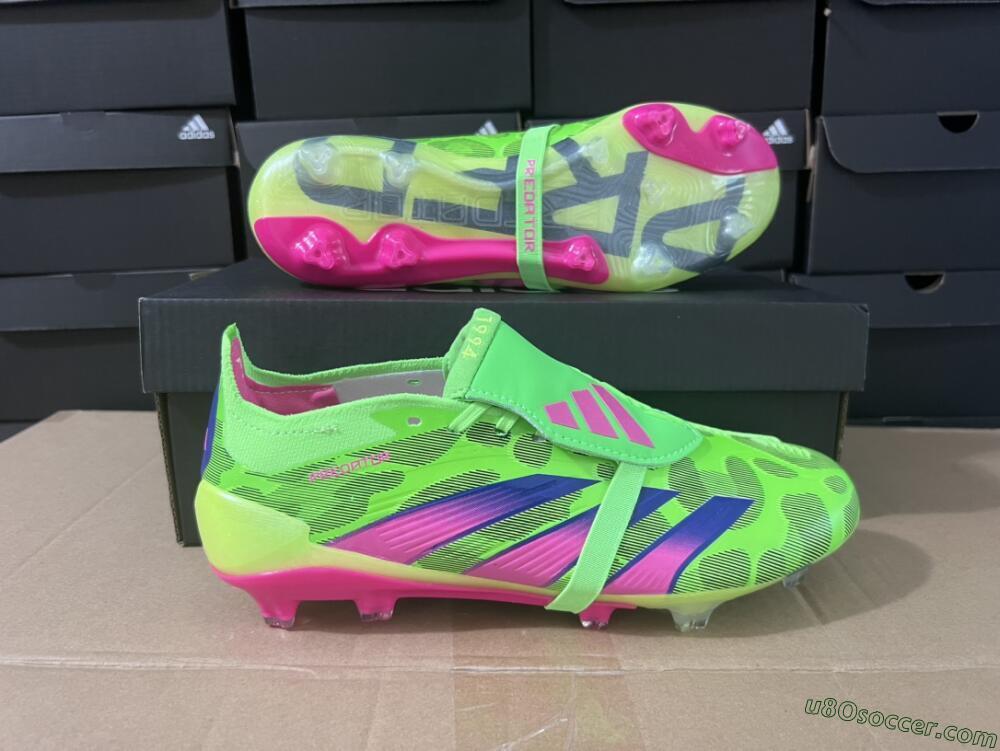 Adidas Predator Elite Foldover Tongue FG Firm Ground Soccer Cleats - Green/Pink/Purple/Yellow