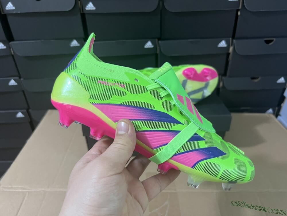 Adidas Predator Elite Foldover Tongue FG Firm Ground Soccer Cleats - Green/Pink/Purple/Yellow